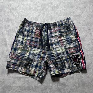 Vintage Polo Ralph Lauren 67 Plaid Madras Drawstring Shorts 6" Inseem Size M